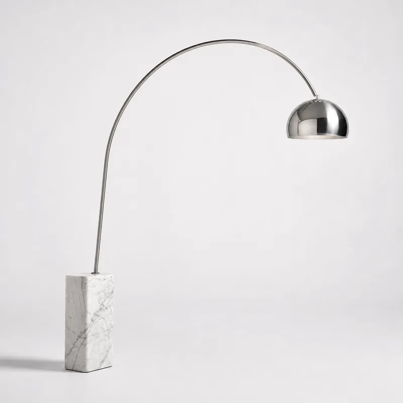 Arc floor lamps, marble base