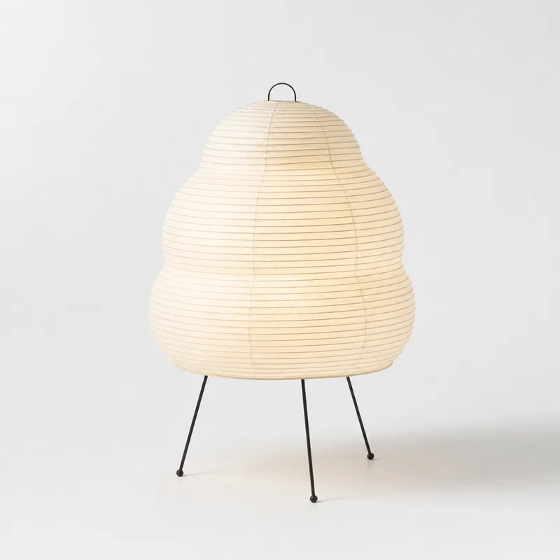 Paper lamps, ribs and wire legs