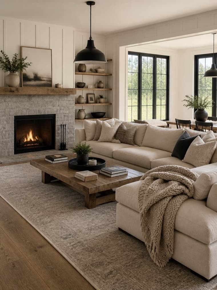 A living room in the American style