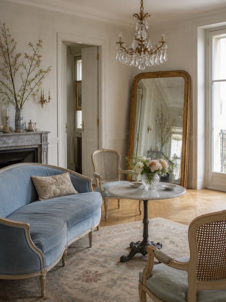A living room in the French Chic style