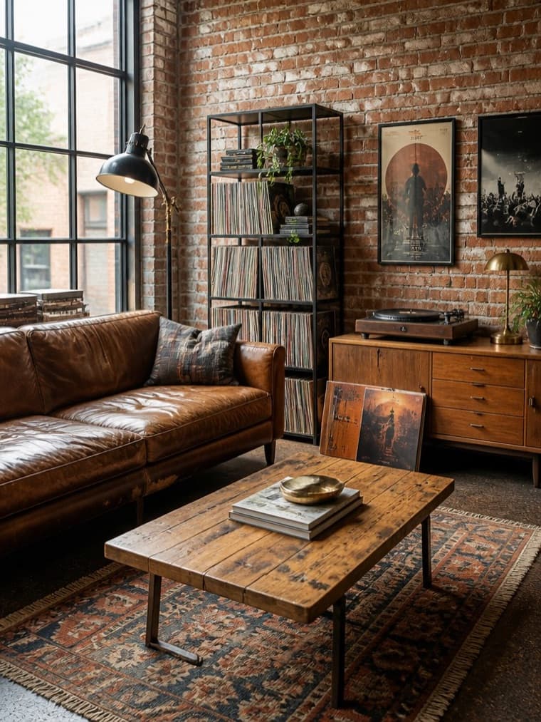 A living room in the Vinyl Loft style