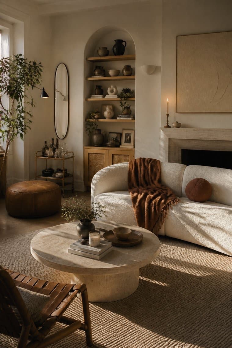 A living room in the Organic style