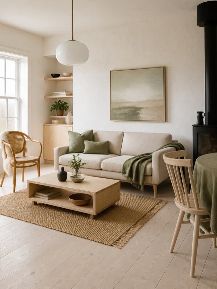 A living room in the Scandinavian style